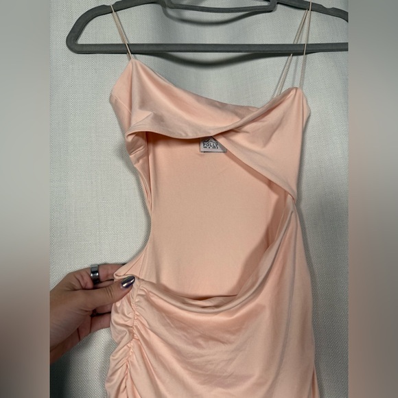 Oh Polly Entwined Blush Pink Twist Cut Out Mini Dress Size 2 - Picture 8 of 11